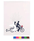 Legit Interactive Wedding Fingerprint Canvas Guest Book Pairing Six Bright Inks With A Cool Couples Bike Design on canvas.