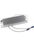 RXLG 100W 10Ω aluminum fixed resistor with finned heatsink and ring-terminal leads