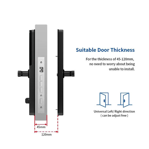 Top Shelf Smart Biometric Fingerprint Door Lock Featuring Wifi Remote Access And Companion Mobile App Integration For Quick Keyless Entry door thickness adjustment 45-120mm installation guide