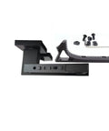 Slick Black Aluminum Door Handle Set Drop In Replacement With Threaded Mounting Hardware includes installation hardware and components.