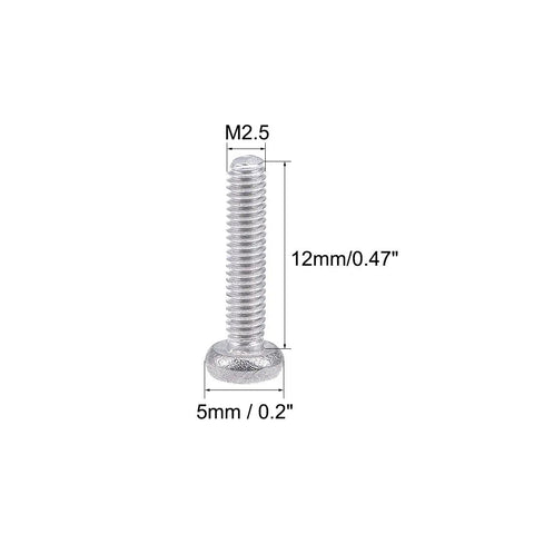 M2.5x12mm Pan Head Phillips Machine Screws 304 Stainless Steel Fasteners Bolts 60 Pack For DIY Nerds And Pros Durable Silver