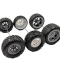 8 Piece Toy Wheel Set With Rubber Tires And Metal Shafts For DIY RC Cars Trucks And Robot Projects Includes Small And Big Diameter Wheels