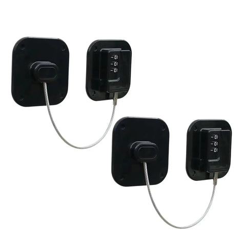 Adhesive Refrigerator Locks 2 Pack With Three Digit Combination No Drilling Easy Install Child Proofing For Toddlers Shown