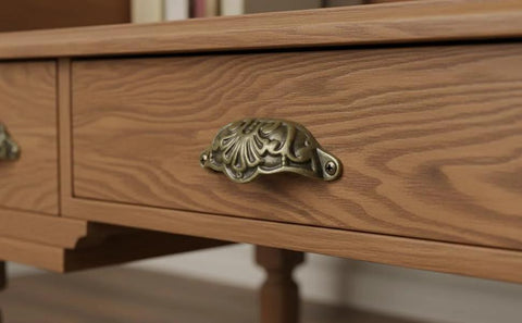Set Of 10 Cup Pull Handles Shell Shape With Mounting Screws For Cabinets Cupboards Drawers And Dressers In Antique Brass Zinc Alloy