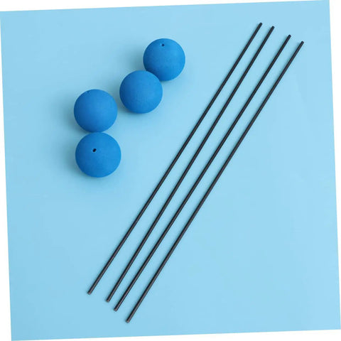 Blue Carbon Fiber RC Helicopter Landing Gear Training Kit Universal Fit Pro Grade with rods and blue sponge feet