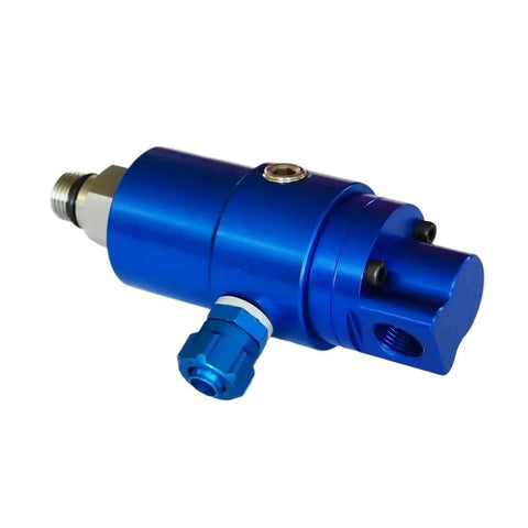 Compact Air Hydraulic Rotary Joint Union 903-120-188 Built Tough For Real-World Use With Smooth Low Resistance Action Metal Construction For Long Life High Reliability Fast Response And Easy Install In Confined Spaces For Industrial Equipment, blue metal body