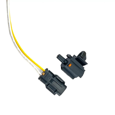 Top Shelf Ambient Temperature Sensor With Connector Pigtail Harness for Hyundai Kia, featuring dual connectors and wiring harness.