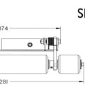 Technical diagram of a 48 Inch Lawn Stripe Kit for Zero Turn Mowers with 48 Inch Decks, Heavy Duty Roller Striper, SKZS204 model.
