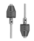 Two Piece 3mm Shank Three Jaw Keyless Drill Chuck Collet Conversion Adapter With 0.3 To 3.4 mm Clamping Range For Dremel Engraver And Nail Drill Aluminum Alloy