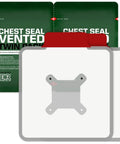 Ever Ready First Aid vented chest seal twin-pack, 6.6-inch square occlusive dressing, front view.