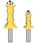 Pro Grade Crown Router Bits Set for Decorative Moldings, Durable Carbide Alloy Construction, Half Inch Shank, Two Piece Pack