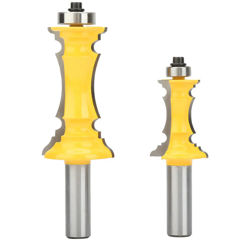 Pro Grade Crown Router Bits Set for Decorative Moldings, Durable Carbide Alloy Construction, Half Inch Shank, Two Piece Pack