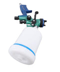 Pro Grade Hvlp Gravity Feed Paint Sprayer with Slick Adjustable Controls, 600ml cup, stainless nozzle, angled view.