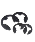 Black steel E type snap rings from Pro Grade External And Internal Retaining Circlips Kit With Pliers Shaft Collar Washer Set