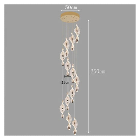 Dope Modern Nordic Staircase Chandelier For Living Room And Dining Remote Dimming 12 Heads Ceiling Pendant Light