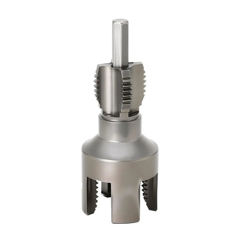 Super Tough 20Mm And 25Mm Water Pipe Threader Attachment For Electric Drill, durable steel construction for plumbing tasks.