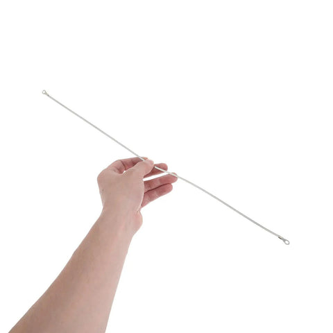 Hand holding a 450mm x 3mm nichrome wire replacement strip for 4 Pack Vacuum Sealer Heating Strips.