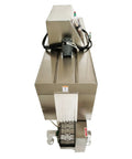 Dinenovate Automatic Heat Shrink Labeling Machine For Pvc Pp Pof Films Durable Stainless Steel Body top view with control panel and conveyor.