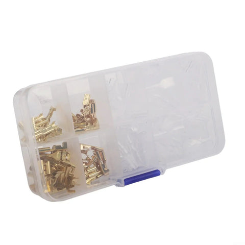 Rock Solid 120PC Female Spade Terminal Kit With 2.8mm 4.8mm And 6.3mm Insulated Copper Connectors Perfect For Serious Wiring Projects And Electrical Repairs Every Time, clear organizer case