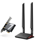 WiFi 7 PCIe Card For Desktop PC With Bluetooth 5.4, Beast Mode Tri Band Wireless Adapter, two antennas detached, black
