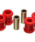 9.8138R Rear Shock Bushing Set With Polyurethane HyperFlex Components, red bushings and metal inserts visible