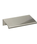 3 Inch Back Mount Finger Edge Pull Brushed Nickel Finish For Cabinets And Drawers, shown in side angle, modern durable design.