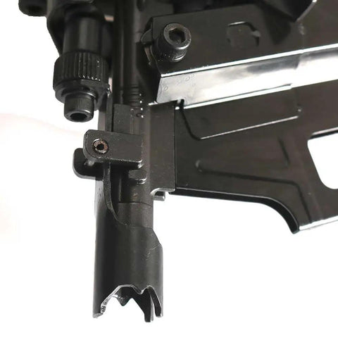 Close-up of the 21 Degree 3-1/4 Inch Full Round Head Framing Nailer With Depth Adjustment For Quick Drive Power, showing components.