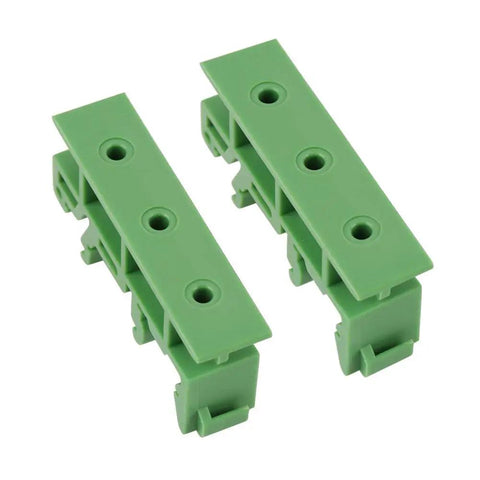 Ten Pack DIN Rail PCB Mounting Brackets For 35mm C45 Rails Green Clips For DIY Electrical Projects Durable Holder Carrier Mounting Clips