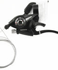 Left Shifter And Brake Lever For V-Brake EZ-Fire 4-Finger Design With Optical Gear Display, cable and housing, for Acera and Altus black