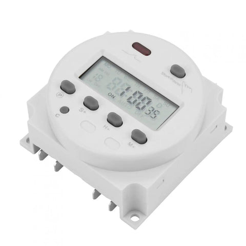Oumefar 16A Digital Timer Switch With Lcd Display Cycle Countdown Control For Irrigation Drying Ventilation And Industrial Electrical Applications, white