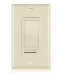 LED Slide Dimmer Rocker Switch For No Fuss Easy Install 3 Way Or Single Pole Ivory Finish 600W Incandescent Max 150W Dimmable LED CFL Smooth Dimmer Control For Home Lighting, ivory wall switch front view