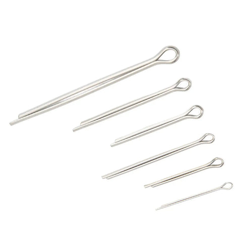 Stainless Steel Cotter Pin Set For Auto Repair And Workshop, 90 Pieces, 304 Grade Fasteners In 6 Sizes M1.5x25 to M4x60, side view