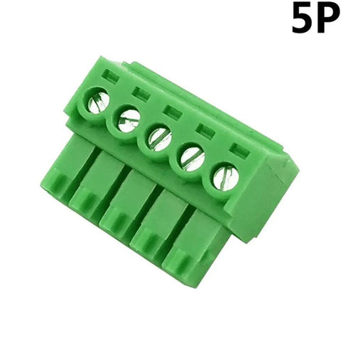 5-Pin 300V 8A KF2EDGK Pluggable Screw Terminal Block Connector, 3.5mm Pitch, green, front view.