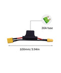 XT60 Extension Cable 2 Pack With 30A Fuse Male To Female Connector Wire Adapter Silicone Heat Resistant And Flexible