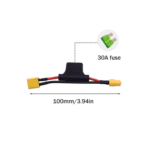 XT60 Extension Cable 2 Pack With 30A Fuse Male To Female Connector Wire Adapter Silicone Heat Resistant And Flexible