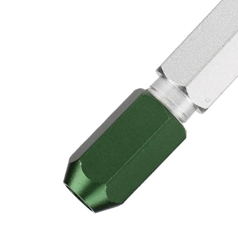 Close-up of Pin Gauge Handle For Go No Go Gauges, Aluminum Alloy Double End Clamp Handle In Green Red, 0.3 To 16mm Range, Dimensional Measurement Accessories, Durable Precision Tool