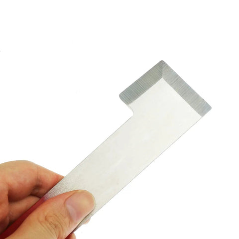 Hand holding a steel tool from the 5 Pack Steel Beekeeping Hive Tools J Hook Hive Scraper Tools Bee Frame Lifter And Scraper Equipment For Beekeepers