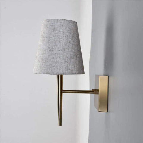 Mid Century Modern Plug In Wall Sconce Set With Beige Fabric Shade Antique Gold Finish 1 Light Indoor Wall Lamp For Hallway Bathroom Vanity Reading Nook Easy Install Pair