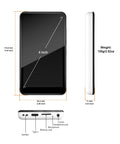 Kids MP3 Player With Bluetooth And WiFi Android 9.0 144GB four inch touch screen dimensions and ports