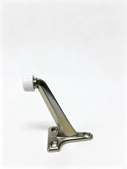 Nickel Floor Mount Door Stop, 3 Inch High, Heavy Duty Door Stopper That Keeps Doors From Slamming, Easy Install with Non Slip Pad
