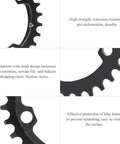 Close-up of 96BCD Narrow Wide Mountain Chainring 32T Round Replacement, showcasing narrow-wide teeth design and durability features.