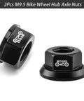 Two Pack M9.5 Three Eighths Inch Bicycle Hub Flanged Axle Nuts Aluminum 7075 Alloy Lightweight Yet Strong CNC Machined