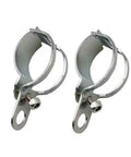 Pair of chrome metal motorcycle turn signal light indicator mount clamps, fits 30-45mm tubes.