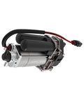 Heavy Duty Air Suspension Compressor Replacement For Tesla Model S And X 2016 Through 2021 Direct Bolt On Upgrade view from side showing pump and connections.