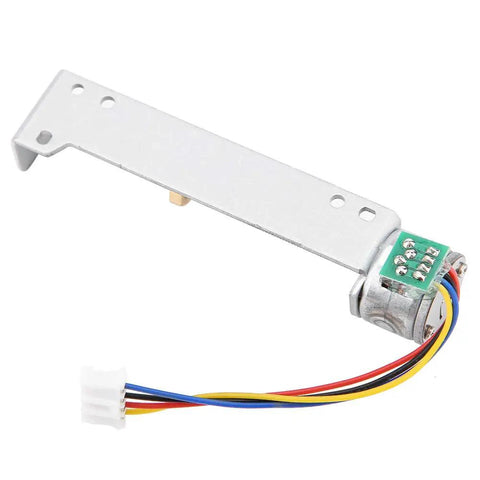 Absolute Beast 5V Micro Linear Stepper Motor Featuring Tight Screw Slider Design For Heavy Duty Pull Push Motion In Compact Boxes and Weekend Garage Mods That Crush It mounted on a metal bracket.