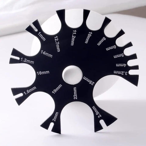 Heavy Duty Black Acrylic Wire Gauge Measuring Tool Covers One Millimeter To Twenty Five Millimeters Lock In Spot On Thickness Readings For Your Whole Crew No Cap On Precision Every Build Calls For This Bang For Your Buck Powerhouse
