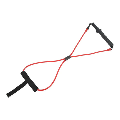 Golf Swing Trainer Resistance Band With Adjustable Ring And 360 Degree Rotating Buckle for home practice, red latex band.