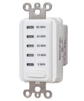 No Fuss In Wall Countdown Timer With 5 15 30 45 60 Minute Modes Electronic Auto Off Silent Operation White Finish CFL Compatible