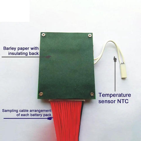 Solid Build Heavy Duty 10s 36v Bms For 18650 Lithium Packs including barley paper and NTC temperature sensor.