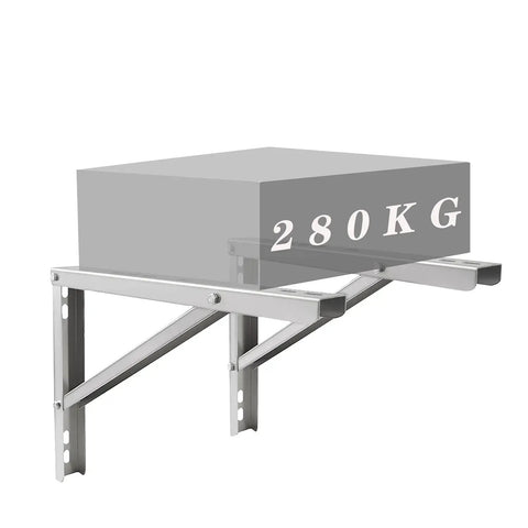Beefy Heavy-Duty Wall Mount AC Bracket For Split Systems Up To 440 Lb, 200 Kg, strong triangle design with gray box